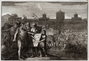 Bibeln från Royaumont, Gamla testamentet: Kung Cyrus. Kyros II den store, kung av Persien, och sedan från Babylon, efter att ha vetat att det hade förutspåtts av profeterna att det skulle vara han som skulle få Jerusalems tempel att göra uppror, ger makt t av Unknown artist