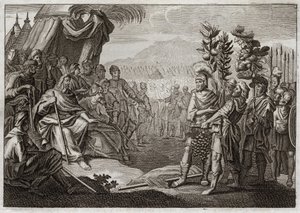 Bibeln från Royaumont, Gamla testamentet: Tolv spioner. Mose sände tolv spioner för att erkänna Kanaans land (förlovat land). De får folket att viska, och Gud, för att straffa dem med detta sorl, försäkrar dem att de aldrig kommer att komma in på denna jor av Unknown artist