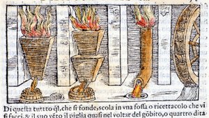 Masugn - i "Pirotechnica" i Biringuccio av Unknown artist