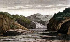 Brasilien, flod och land rikt på gyllene pepiter. 1800-talsgravyr) /Leemage av Unknown artist