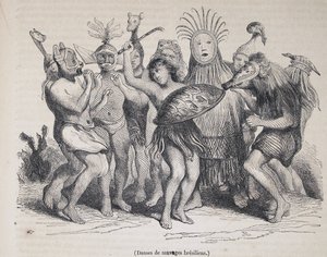 Brasilianska infödda dansar, från Le Magasin Pittoresque av Unknown artist