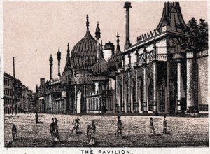 Brighton, England: utsikt över paviljongen. i "" Världen illustrerar 168 vyer"" Odaterat (slutet av 1800-talet) av Unknown artist