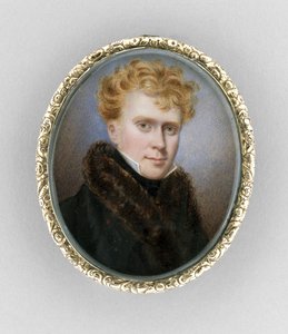 Brosch med porträtt av en man, ca 1840 (akvarell på elfenben av Unknown artist