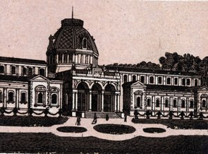 Budapest, Ungern: utsikt över termalbaden på Isle Margaret (Isle Margareth). i "" Världen illustrerar 168 vyer"" Odaterat (slutet av 1800-talet) av Unknown artist
