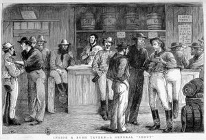 Bush taverna i Australien, cirka 1880. av Unknown artist