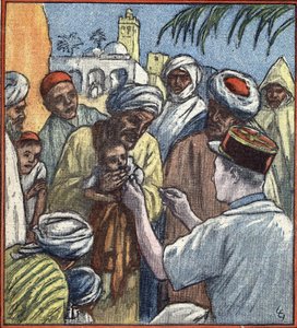 Kampanj i Marocko: "Seance de vaccination par les troupes de l