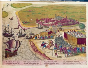 Fångst av fortet Brielle 1572 Hollande. Gravyr av 1600-talet B.N. Paris av Unknown artist