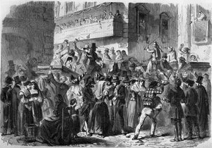 Carnival of Rome baserad på en teckning av Gierdziejewskiego 1858. av Unknown artist