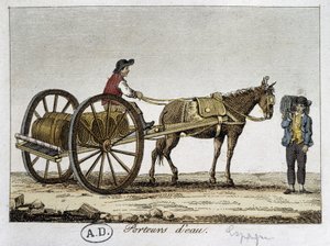 Vagn och vattenbärare i Spanien - 1800-talet av Unknown artist
