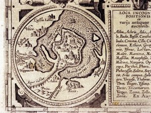 Kartago utsikt över Tunisbukten i en historisk atlas från 1600-talet. av Unknown artist