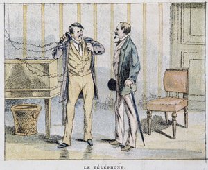 Tecknad bild på telefonen av Unknown artist