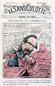 Tecknad film om Napoleon III:s statskupp den 2 december 1851 - i "" Le sans-panlotte"" av Unknown artist