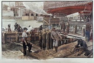 Konstruktion av Alexandre III-bron - i "" Le petit journal"" 05/1899 av Unknown artist