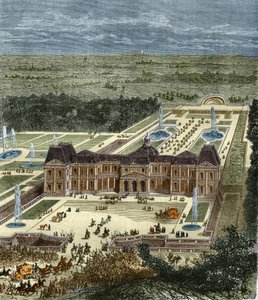 Chateau de Vaux Le Vicomte (Vaux-Le-Vicomte) på kung Ludvig XIV:s tid. Gravyr av 1800-talet. av Unknown artist