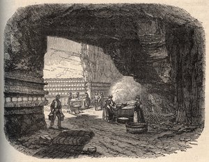 Ostar - roquefortkällare - gravyr i "" PATRIE"" - PECTUREQUIREQUE BESKRIVNING AV FRANKRIKE I 6 BÅNDER AV LUCIEN HUARD - slutet av 1800-talet av Unknown artist