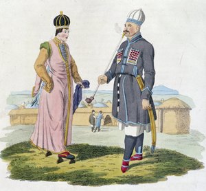 Cherkess man och kvinna (Kaukasus) av Unknown artist