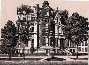 Chicago, USA: utsikt från hörnet av Prairie Avenue och 22nd Street. i "" Världen illustrerar 168 vyer"" Odaterat (slutet av 1800-talet) av Unknown artist