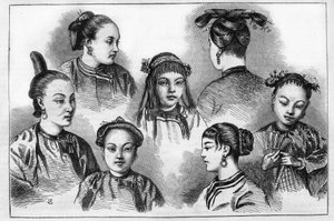 Kinesiskt mode och frisyrer på 1800-talet. av Unknown artist