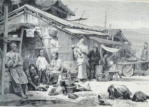 Kinesisk fiskeby i Kalifornien av Unknown artist