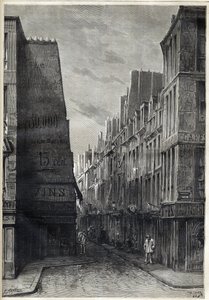 Koleraepidemi i Paris - Epidemia de Cholera i Paris - rue sainte Marguerite - gravyr i "Le journal illustrious"" från 1884 av Unknown artist