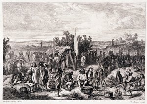Chouans vid bivacken - i "" Ancient and Modern Bretagne"" av Pitre-Chevalier, redigerad av W. Coquebert av Unknown artist