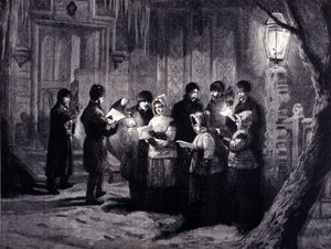 Julnatt i Kanada: läsningar och böner. 1800-talsgravyr av Unknown artist