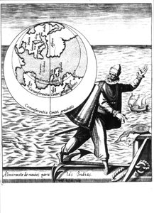 Christopher Columbus - i "New Tipus After the Voyage of the New World" av Philoponus Honorius av Unknown artist