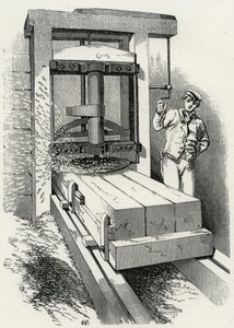 Cirkulär hyvelmaskin som användes vid byggandet av Crystal Palace, London av Unknown artist