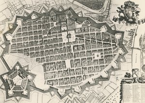 Stadskarta över Turin med dess citadell av Unknown artist