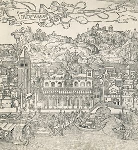 Staden Venedig, Italien, gravyr av Unknown artist