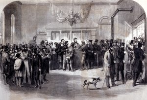Inbördeskriget (1861 - 1865), amerikanskt inbördeskrig. Värnpliktsrevben framför dispenskontoren. New York. av Unknown artist