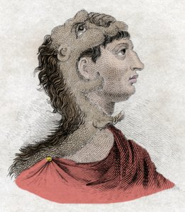 Antikens civilisation: Porträtt av kung Filip II av Makedonien (382-336 f.Kr.), far till Alexander den store. Gravyr av 1800-talet. av Unknown artist