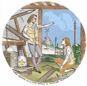 Claude Chappe (1765 - 1807), fransk ingenjör uppfann telegrafen 1791. av Unknown artist