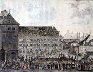Klättring och plundring av stadshuset (rådhuset) i Strasbourg, 21 juli 1789. av Unknown artist