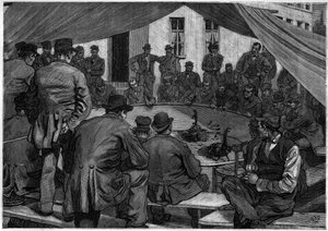 Tuppfäktning i Belgien 1888 i "" le journal de la Jeunesse "" de 1888. av Unknown artist