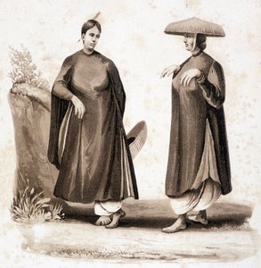 Cohinkinesiska kvinnor. Vietnam v. 1850. av Unknown artist