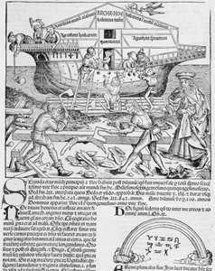 Konstruktion av Noaks ark - i "" Chronicle of Nuremberg"" av Unknown artist