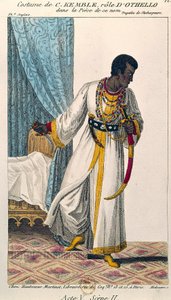 Kostym av komikern Charles Kemble (1775-1854) i rollen som Othello i verket med samma namn av William Shakespeare (1564-1616) 1800-talets Paris. B N av Unknown artist