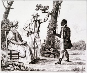 Creole of Martinique (svart tjänare och ett par vita) - i "" Picturesque France"", T.III av Unknown artist