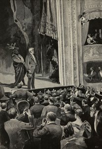 Publiken jublar åt Giuseppe Verdi (1813-1901) i slutet av operan Falstaff, 18 april av Unknown Artist
