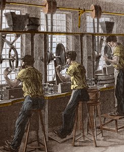 Kristall- och glasskärning - Polering av kristallglas av Unknown artist