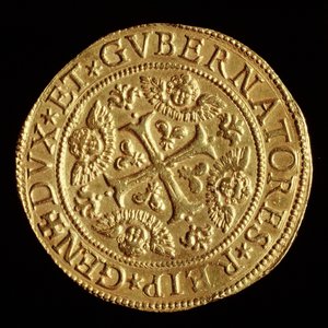Valuta: fyra ecu guld. 1652 Banca Carige numismatisk samling av Unknown artist