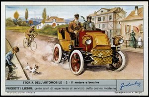 Daimler i 1897:4 cylindrar, 4 takt, 20 hk. av Unknown artist