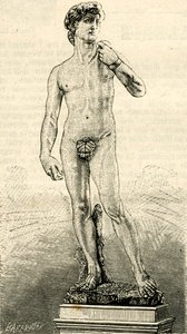 David, av Michelangelo Buonarroti (1475-1564), Piazza della Signoria, Florens, Toscana, Italien av Unknown Artist