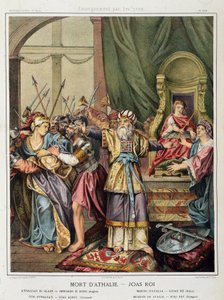 Athalies död - Joas (Jehoash) kung i ""Helig historia"", red. Yxa av Unknown artist