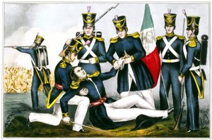 Överste Clays död, slaget vid Buena Vista 1847, mexikanska kriget av Unknown artist