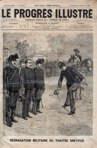 Förnedring av Alfred Dreyfus - Fall Dreyfus: Förnedring av Alfred Dreyfus på gården till Militärskolan, Paris, 5 januari 1895 - Gravyr i "The illustrious progress" från 1895 - av Unknown artist
