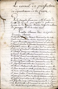 Överläggning av prefekturrådet i Guéret (Creuse) den 23 april 1823 av Unknown artist