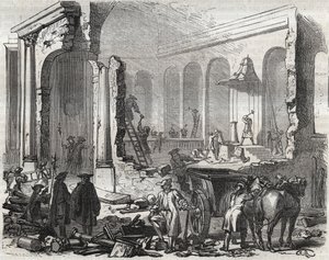 Rivning av templet i Charenton i november 1685 efter återkallelsen av redigeringen av Nantes, 18 oktober av Unknown artist