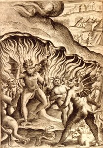 Beskrivning av helvetet efter ett 1600-talsverk. av Unknown artist